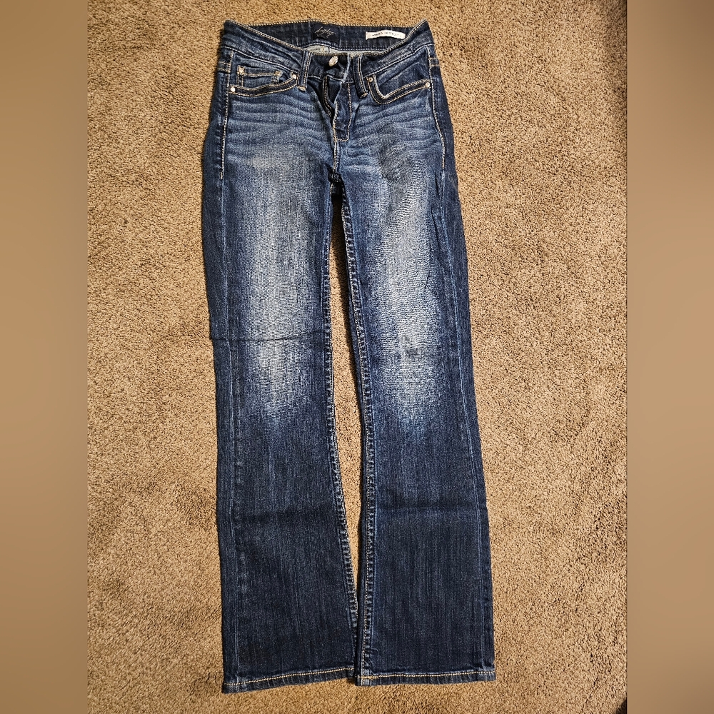 Daytrip Blue Boot Cut Jeans with Distressed Detailing